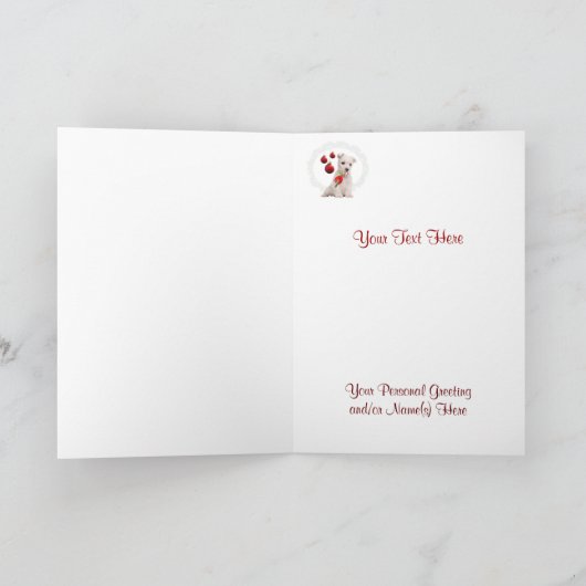 Wensen 2 van Kerstmis van Westie Prachtige - pas Feestdagen Kaart (Binnen)