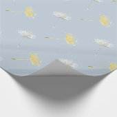 Wensen Blauw Geel Wit Paardenbloem Bloemen Cadeaupapier (Hoek)