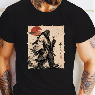 Wensen Blazen Funny Bigfoot Samurai Blaast  T-shirt