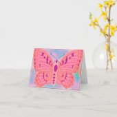 Wensen Butterfly BLANK Kaart (Gele Bloem)