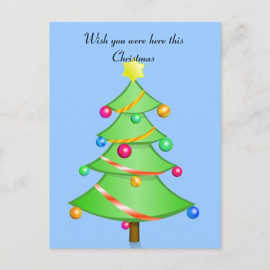 Wensen dat je hier was met Kerst Ansichtkaart Feestdagenkaart (Voorkant)
