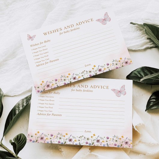 Wensen en advies Butterfly Baby shower Kaart