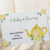 Wensen en advies Geel Theepot Baby shower Gastenboek