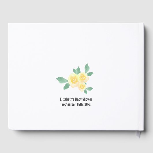 Wensen en advies Geel Theepot Baby shower Gastenboek (Achterkant)