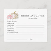 Wensen en advies Pompoen Meisje Baby shower Briefkaart (Voorkant)