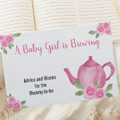 Wensen en advies Roze Theepot Meisje Baby shower Gastenboek