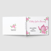 Wensen en advies Roze Theepot Meisje Baby shower Gastenboek (Volledig)