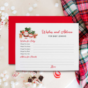 Wensen en advies Santa Baby shower Briefkaart