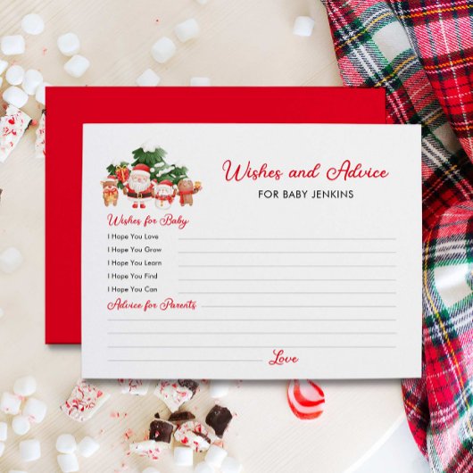 Wensen en advies Santa Baby shower Briefkaart