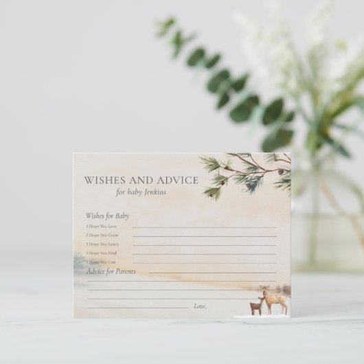 Wensen en Advies Winter Baby shower Kaart (Staand voorkant)