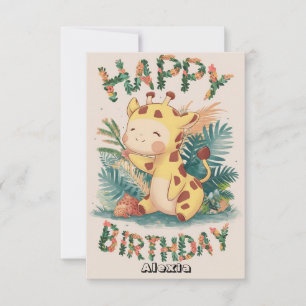 wensen Giraffe Verjaardag Kaart
