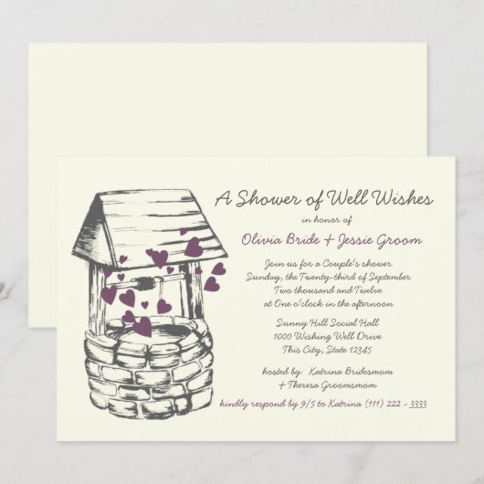 Wensen goed koppels douchen pruimenharten kaart (Voorkant / Achterkant)