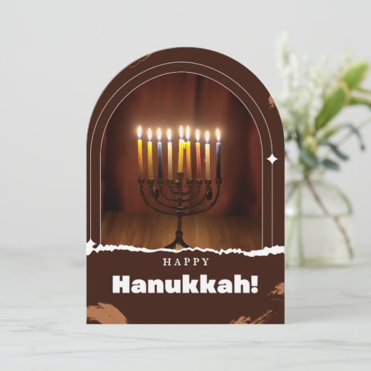 Wensen Happy Chanoeka Uitnodiging (Staand voorkant)