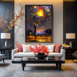 Wensen in de lucht Lantaarn Dromen in Expressive Poster