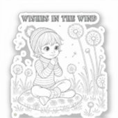 Wensen in de Wind Matte Sticker naar Kleur (Voorkant)