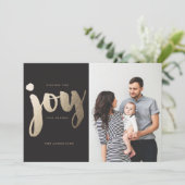 WENSEN JOY GOLD foto kerst wenskaart Feestdagenkaart (Staand voorkant)