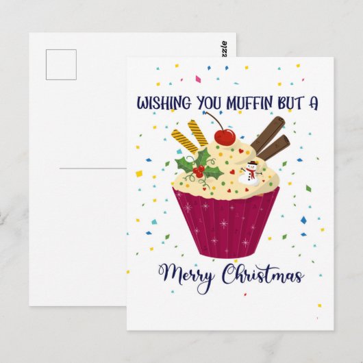 wensen jullie muffin maar een prettige kerstkaart briefkaart (Voorkant / Achterkant)