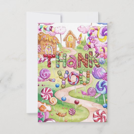 Wensen Kids Candyland bedankkaart (Voorkant)