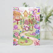 Wensen Kids Candyland bedankkaart (Staand voorkant)