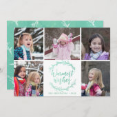 Wensen Krans Fotocollage Feestdagenkaart (Voorkant / Achterkant)