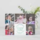 Wensen Krans Fotocollage Feestdagenkaart (Staand voorkant)