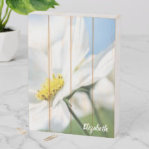 Wensen met witte madeliefjes gepersonaliseerd