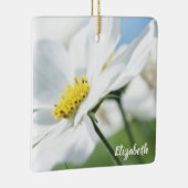 Wensen met witte madeliefjes gepersonaliseerd keramisch ornament (Rechts)