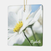 Wensen met witte madeliefjes gepersonaliseerd keramisch ornament (Links)