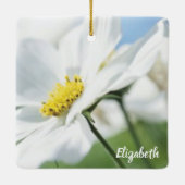 Wensen met witte madeliefjes gepersonaliseerd keramisch ornament (Achterkant)