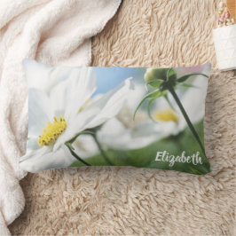 Wensen met witte madeliefjes gepersonaliseerd kussen