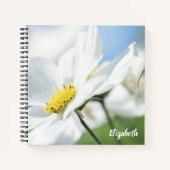 Wensen met witte madeliefjes gepersonaliseerd notitieboek (Voorkant)