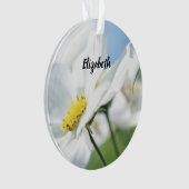 Wensen met witte madeliefjes gepersonaliseerd ornament (voorkant)