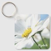 Wensen met witte madeliefjes gepersonaliseerd sleutelhanger (Voorkant)