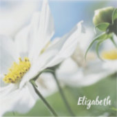 Wensen met witte madeliefjes gepersonaliseerd sticker (Voorkant)