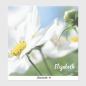 Wensen met witte madeliefjes gepersonaliseerd sticker (Vel)