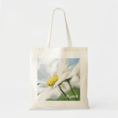 Wensen met witte madeliefjes gepersonaliseerd tote bag (Voorkant)