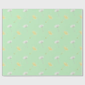 Wensen Mint Wit Gele Paardenbloem Bloemen Cadeaupapier (Vlak)