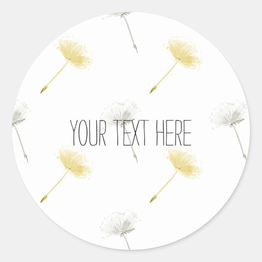 Wensen Paardenbloem Bloemen Ronde Sticker (Voorkant)