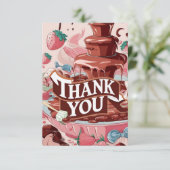 Wensen Strawberry Chocolate bedankkaart (Staand voorkant)