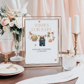 Wensen Teken Pompoen Rustiek Baby shower Poster
