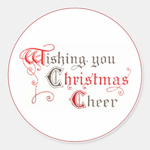 Wensen u Kerstmis Cheer  Verlicht Ronde Sticker