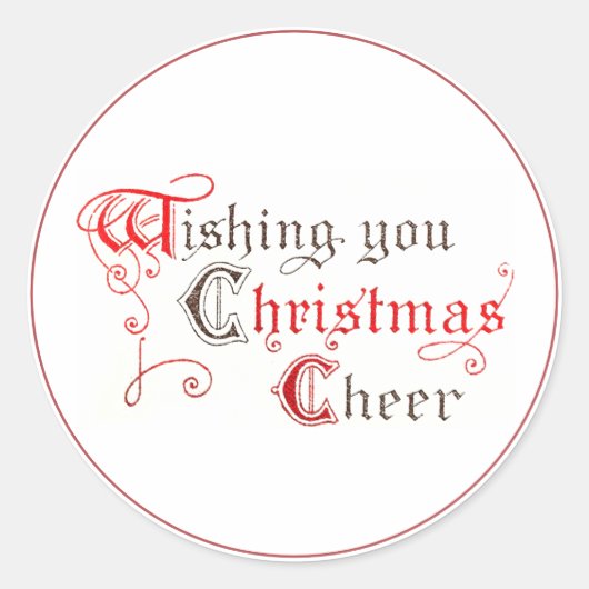 Wensen u Kerstmis Cheer  Verlicht Ronde Sticker (Voorkant)
