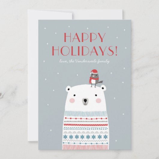 Wensen van de ijsbeer feestdagenkaart (Voorkant)