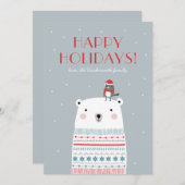 Wensen van de ijsbeer feestdagenkaart (Voorkant / Achterkant)