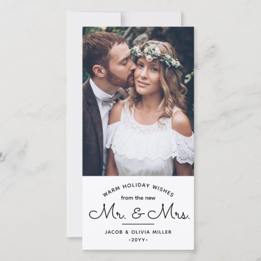 Wensen van de nieuwe heer en mevrouw - 2 foto's Ee Feestdagenkaart (Voorkant)