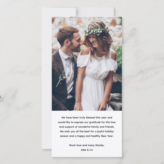 Wensen van de nieuwe heer en mevrouw - 2 foto's Ee Feestdagenkaart (Achterkant)