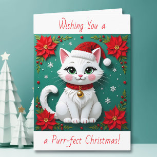 Wensen van een Katten-kerstmis Gepersonaliseerd Feestdagen Kaart