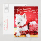 Wensen van Kerstmis van Terrier van het Hoogland Feestdagenkaart (Voorkant / Achterkant)