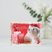 Wensen van Kerstmis van Terrier van het Hoogland Feestdagenkaart (Staand voorkant)