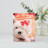 Wensen van Kerstmis van Terrier van het Hoogland Feestdagenkaart (Staand voorkant)